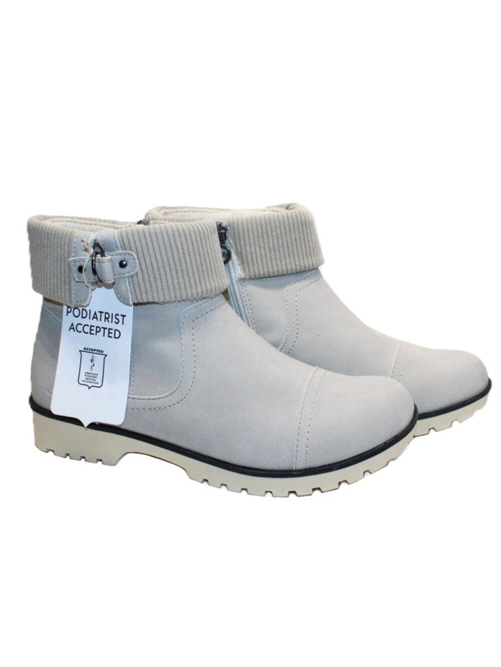 NWT JBU Women's Karissa Encore Water Resistant Booties Stone White Size 9M NIB